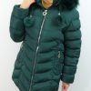 Kurtka Zimowa Pikowana FELICIA Plus Size Zielona 44-52 - obrazek 5