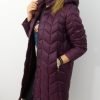 Kurtka Pikowana Płaszczyk NADIA Plus Size Marsala 42-52