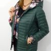Kurtka Pikowana Dwustronna Przejściowa KARLA2 Plus Size Zielona 42-52