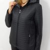 Kurtka Pikowana Wiosenna Groszki POLA Plus Size Czarna 44-52 - obrazek 4