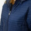 Kurtka Pikowana Wiosenna Groszki PAOLA Plus Size Granat 44-52 - obrazek 3