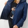 Kurtka Pikowana Wiosenna Groszki PAOLA Plus Size Granat 44-52 - obrazek 2