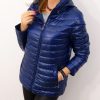 Kurtka Pikowana Przejściowa Chowany Kaptur IDA Plus Size Chabrowa 42-52 - obrazek 3