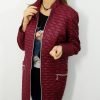 Płaszczyk Drobno Pikowany Przejściowy ZIP bordo 42-52