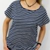 Bawełniany T-shirt PRĄŻKI granat 2XL-4XL