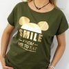 Bawełniany T-shirt MYSZKA 2XL-4XL oliwka