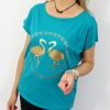 Bawełniany T-shirt FLAMINGI 2XL-4XL turkusowy - obrazek 3