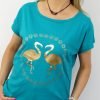 Bawełniany T-shirt FLAMINGI 2XL-4XL turkusowy
