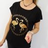 Bawełniany T-shirt FLAMINGI 2XL-4XL czarny - obrazek 3