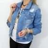 Kurtka Jeansowa z Dziurami TRENDY L-4XL błękitna