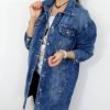 Kurtka Katana Długa Jeans Przetarcia MEGAN 2XL-6XL granatowa