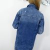 Kurtka Katana Długa Jeans Przetarcia MEGAN 2XL-6XL granatowa - obrazek 2