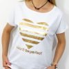 Bawełniany T-shirt SERCE-PASKI 2XL-4XL biały