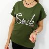 Bawełniany T-shirt SMILE 2XL-4XL oliwka - obrazek 3