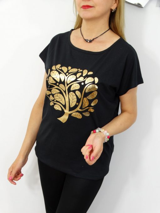 Bawełniany T-shirt DRZEWKO 2XL-4XL czarny - obrazek 4