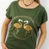 Bawełniany T-shirt FLAMINGI 2XL-4XL oliwkowy