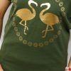 Bawełniany T-shirt FLAMINGI 2XL-4XL oliwkowy - obrazek 2