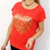 Bawełniany T-shirt KORONKA 2XL-4XL koralowy - obrazek 3