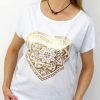 Bawełniany T-shirt KORONKA 2XL-4XL biały
