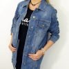 Kurtka Katana Długa Jeans Przetarcia MARI XL-5XL elastyczna