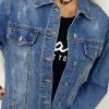 Kurtka Katana Długa Jeans Przetarcia MARI XL-5XL elastyczna - obrazek 3