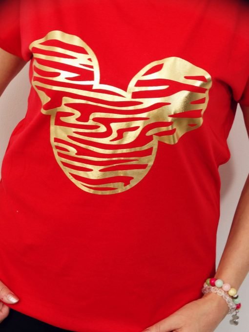 Bawełniany T-shirt MYSZKA2 2XL-4XL czerwony