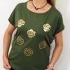 Bawełniany T-shirt ROSES 2XL-4XL khaki