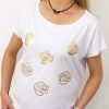 Bawełniany T-shirt ROSES 2XL-4XL biały