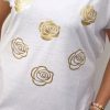 Bawełniany T-shirt ROSES 2XL-4XL biały - obrazek 2