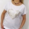 Bawełniany T-shirt PIÓRKA 2XL-4XL biały