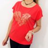 Bawełniany T-shirt PIÓRKA 2XL-4XL koral - obrazek 3