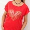 Bawełniany T-shirt PIÓRKA 2XL-4XL koral