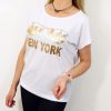 Bawełniany T-shirt NEW YORK 2XL-4XL biały - obrazek 3