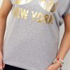 Bawełniany T-shirt NEW YORK 2XL-4XL szary - obrazek 2