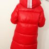 Kurtka Pikowana Zimowa z Lampasem LONG S-XL czerwona - obrazek 2