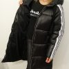 Kurtka Pikowana Zimowa z Lampasem LONG S-XL czarna - obrazek 3