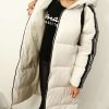 Kurtka Pikowana Zimowa z Lampasem LONG S-XL beżowa - obrazek 3