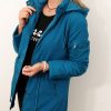 Kurtka Dwustronna Parka Pikowana Jesień-Zima MISSY Turkusowo-niebieski 40-48 - obrazek 3