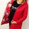 Kurtka Dwustronna Płaszczyk KARLA Plus Size Czerwona 42-52 - obrazek 3