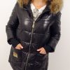 Kurtka Pikowana Zimowa z Bocznymi Suwakami ZIP 42-50 czarna