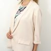 Lekka Marynarka Damska Narzutka Elegancka od 46 do 52 jasny beż - obrazek 4