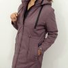 Kurtka Damska Parka Ocieplana Odpinany Kaptur OLIVIA od 42 do 52 wrzos - obrazek 4