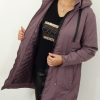 Kurtka Damska Parka Ocieplana Odpinany Kaptur OLIVIA od 42 do 52 wrzos