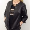 Elegancka Kurtka Ramoneska z Ekoskóry MIRELLA od 42 do 62 czarna