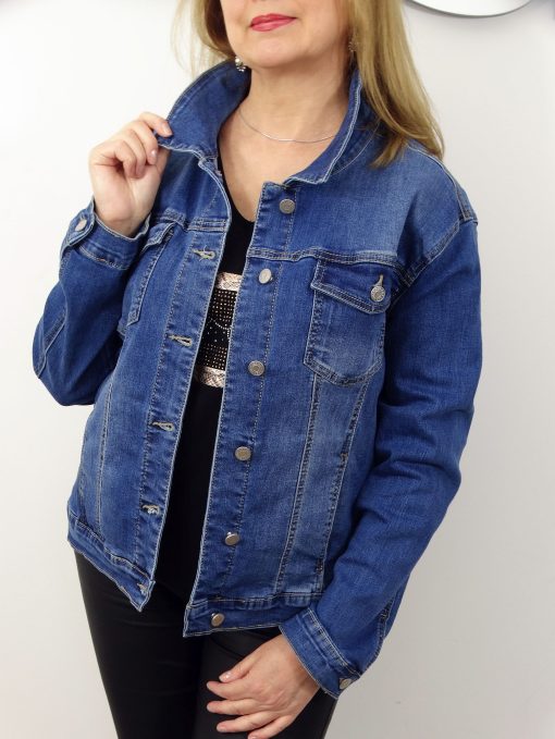 Kurtka Katana Jeansowa MEGI PLUS SIZE od 46 do 54 niebieska - obrazek 8