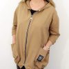 Letnia Bawełniana Bluza NATURAL PLUS SIZE rozmiar uniwersalny od 44 do 52 ciepły beż