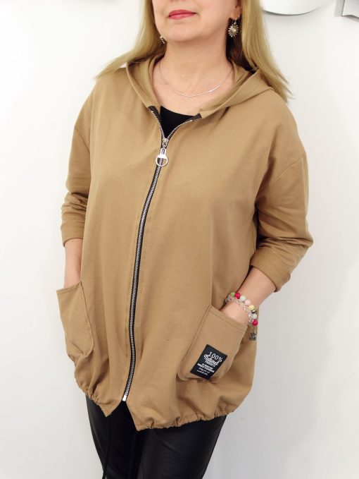 Letnia Bawełniana Bluza NATURAL PLUS SIZE rozmiar uniwersalny od 44 do 52 ciepły beż