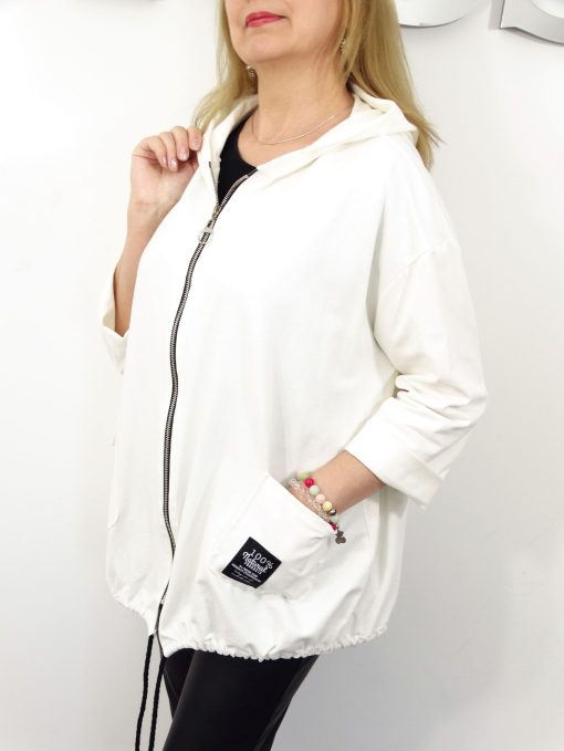 Letnia Bawełniana Bluza NATURAL PLUS SIZE rozmiar uniwersalny od 44 do 52 śmietankowa - obrazek 4