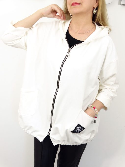 Letnia Bawełniana Bluza NATURAL PLUS SIZE rozmiar uniwersalny od 44 do 52 śmietankowa - obrazek 5