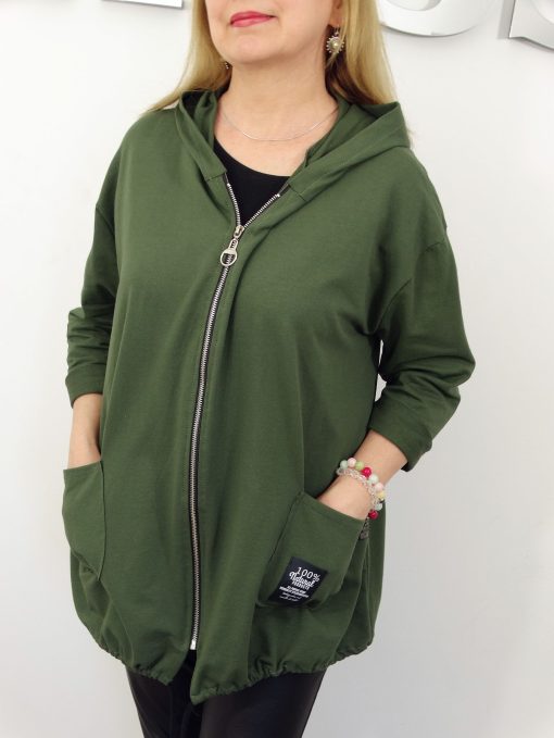 Letnia Bawełniana Bluza NATURAL PLUS SIZE rozmiar uniwersalny od 44 do 52 zielona